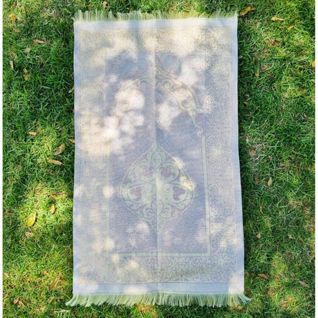 Embroidered Prayer Mat Floral Arch - Gold