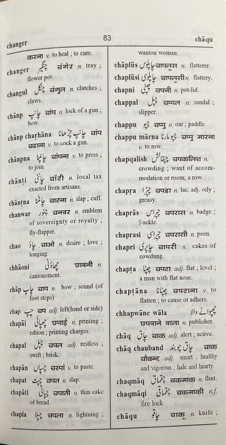 Urdu Romanised - Hindi - English Dictionary