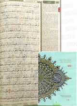 (Maqdis) Al-Quran Al Kareem Word by Word The Noble Quran Colour Coded Tajweed (A5 21.5cmx16cm) TURQUOISE GREEN