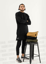 MG Daffa - Three Quarter Premium Crew Neck Sweater Black